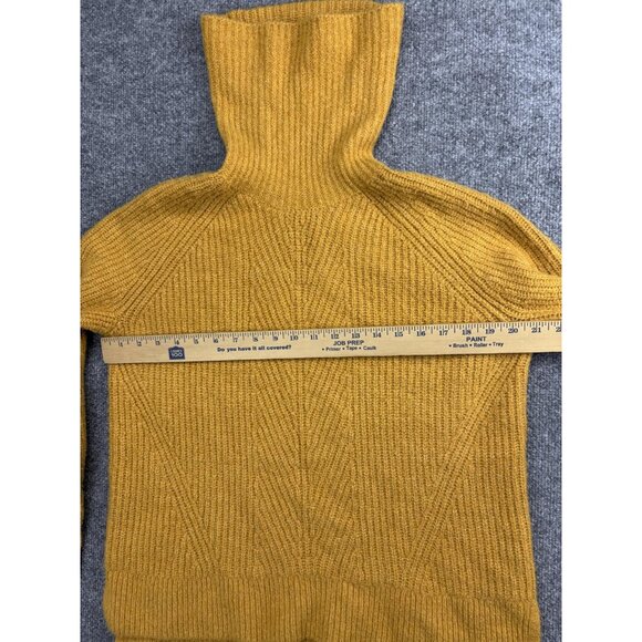 Madewell Sweater Womens Medium Mustard Ribbed Wool Blend Turtleneck Pullover - Picture 2 of 6
